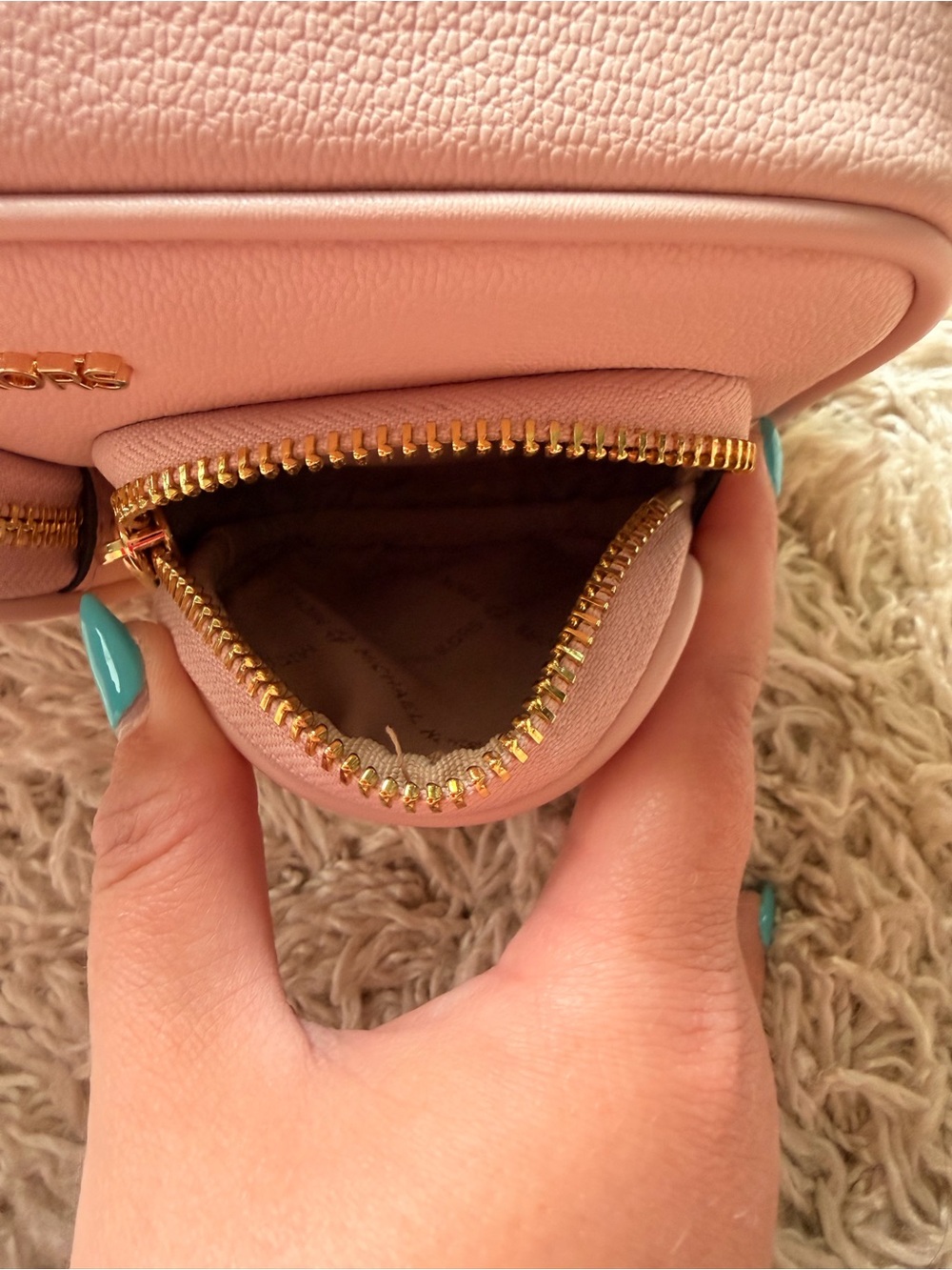 Michael Kors Blush Pink Pebbled Leather Crossbody with Coin Pouch - Picture 8 of 9
